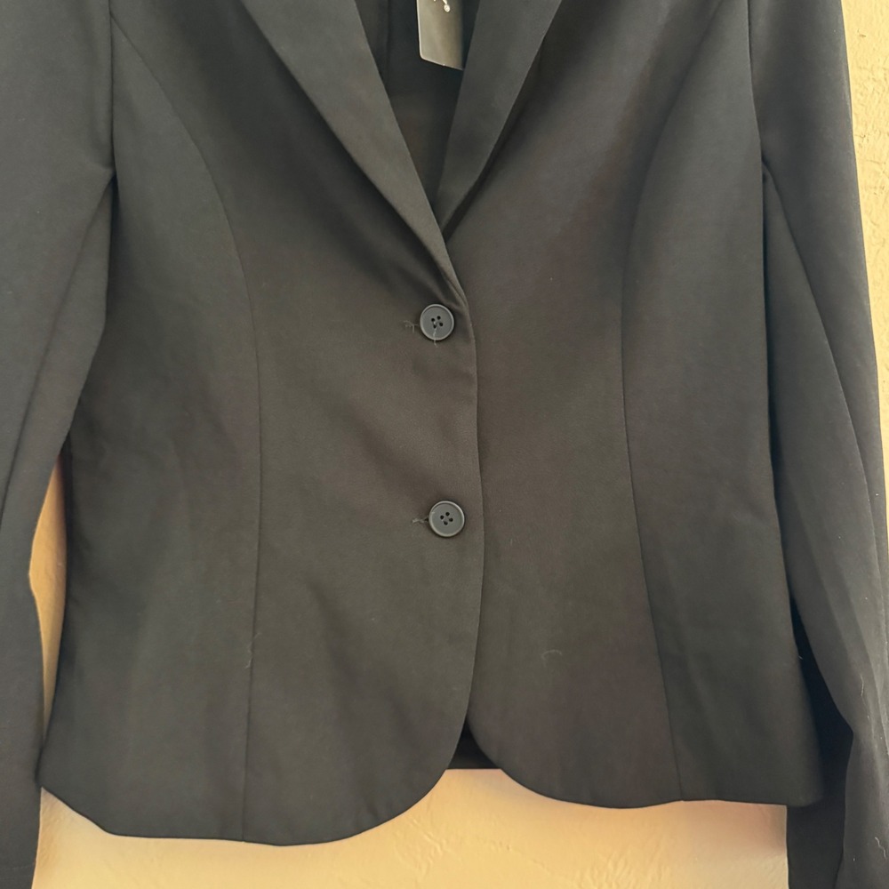 Allegra K Womens Black Two Button Notch Lapel Blazer Jacket Size Small New - Picture 4 of 9
